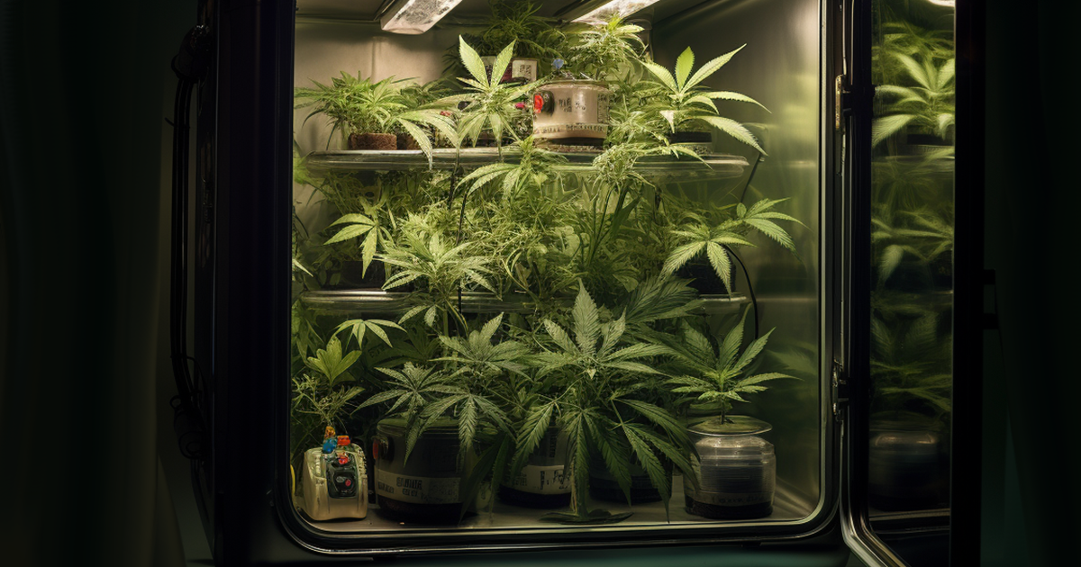 "Growbox" to zazwyczaj odnosi się do zamkniętego i kontrolowanego środowiska używanego do uprawy roślin, zwłaszcza konopi 