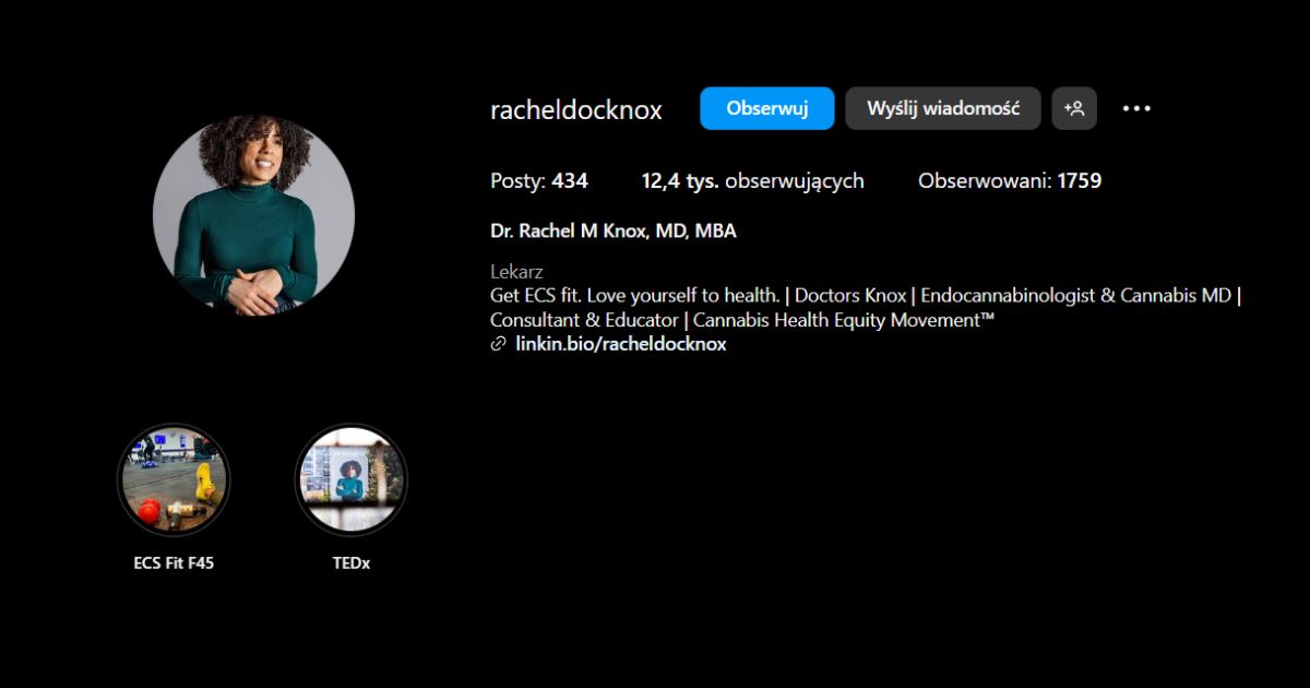 profil na instagramie @racheldocknox