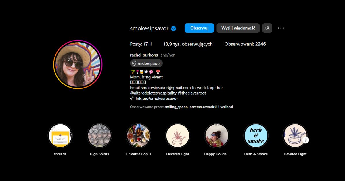 profil na instagramie @smokesipsavor