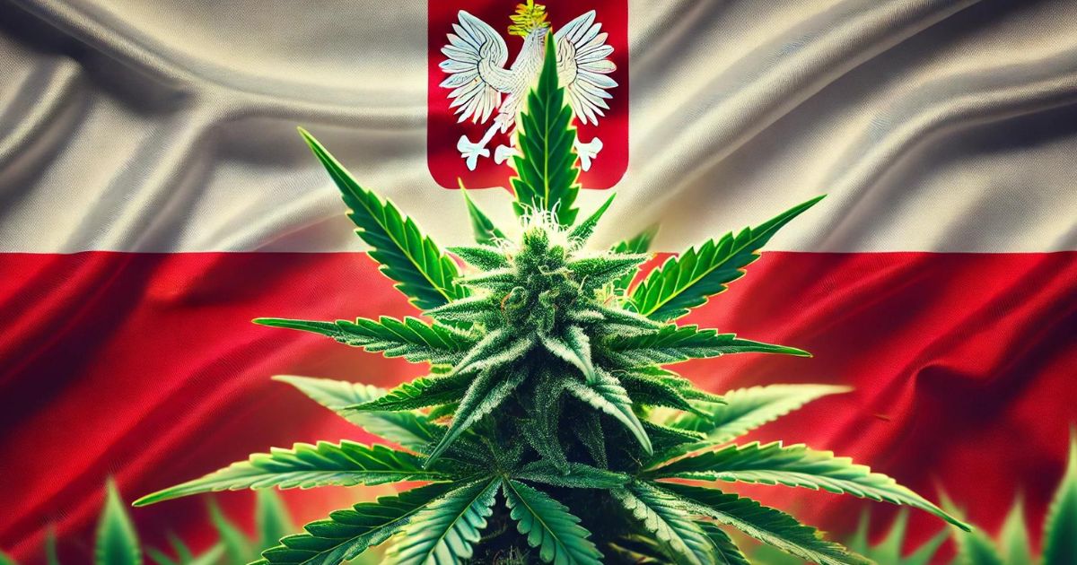 medyczna marihuana i flaga Polski